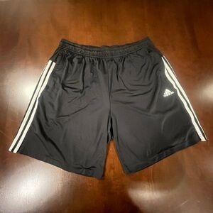 Adidas Black Shorts with White Stripes